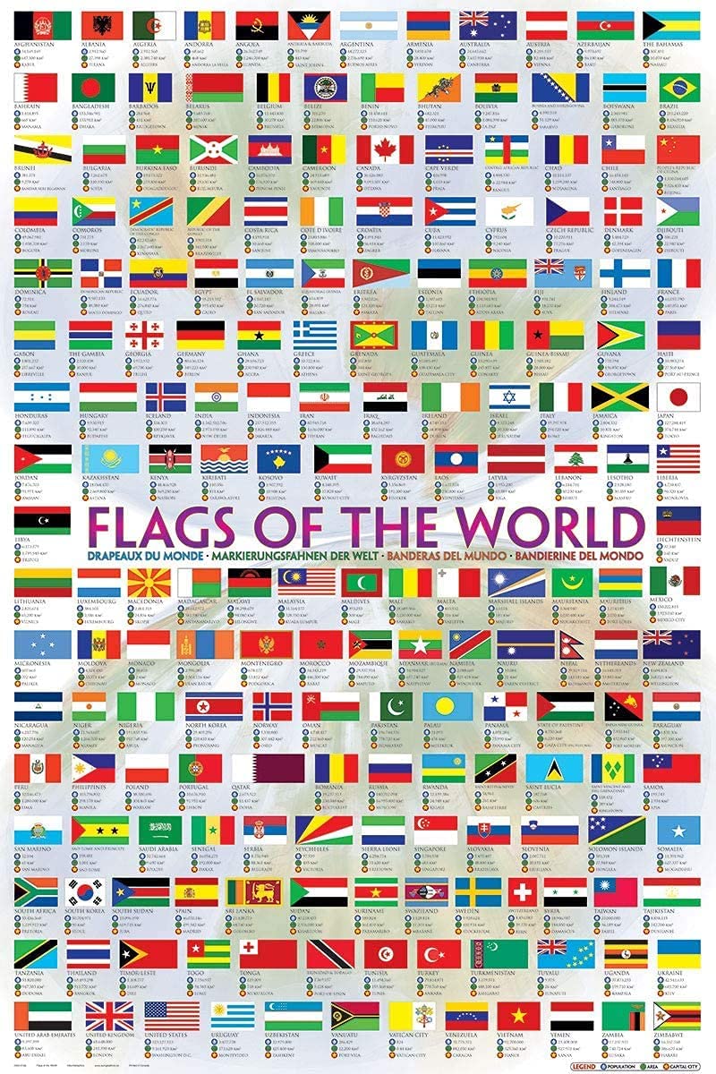 flags of the world poster