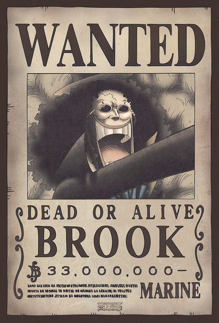 One Piece - Brook Wanted Poster (13.5 x 20 inches) – Imaginus Posters