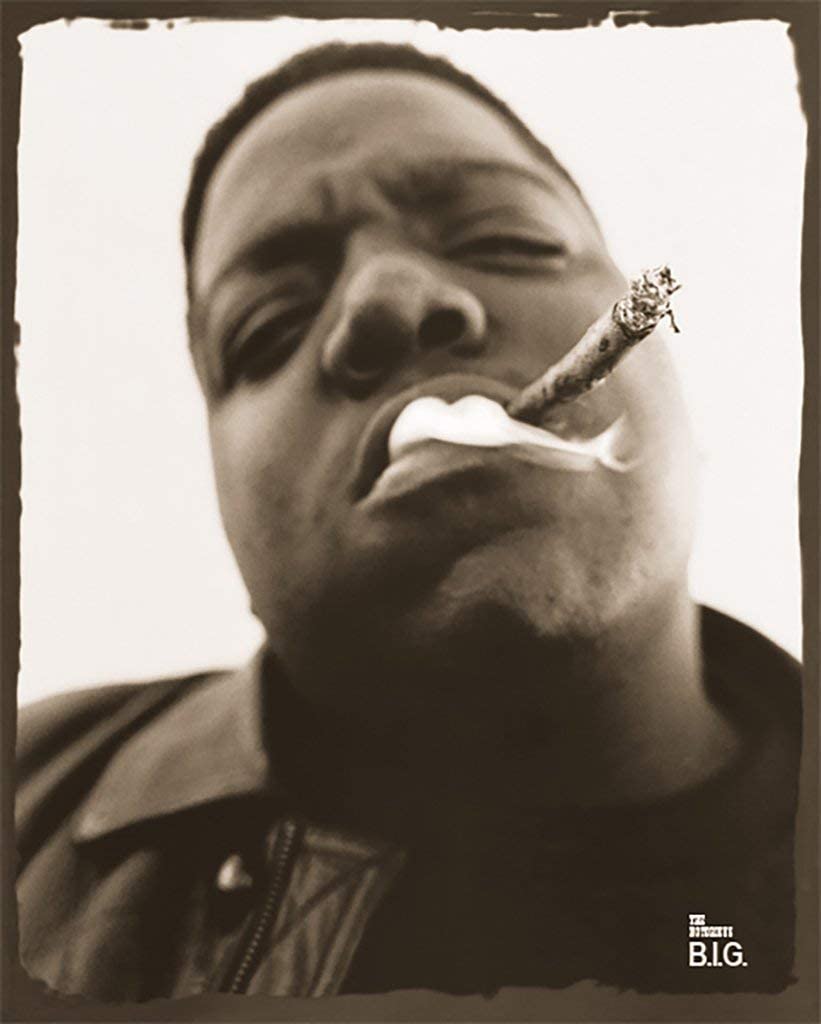 Notorious BIG - Smoking - Black and White Hip Hop Poster (16 x 20 ...